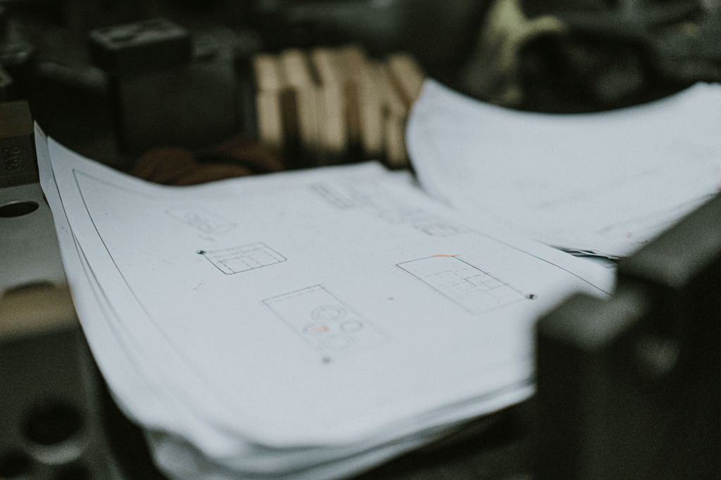 A blurry photo of a die schematic.